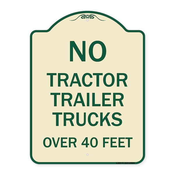 Signmission No Tractor Trailer Trucks Over 40 Feet Heavy-Gauge Aluminum Architectural Sign, 24" H, TG-1824-23564 A-DES-TG-1824-23564 - main